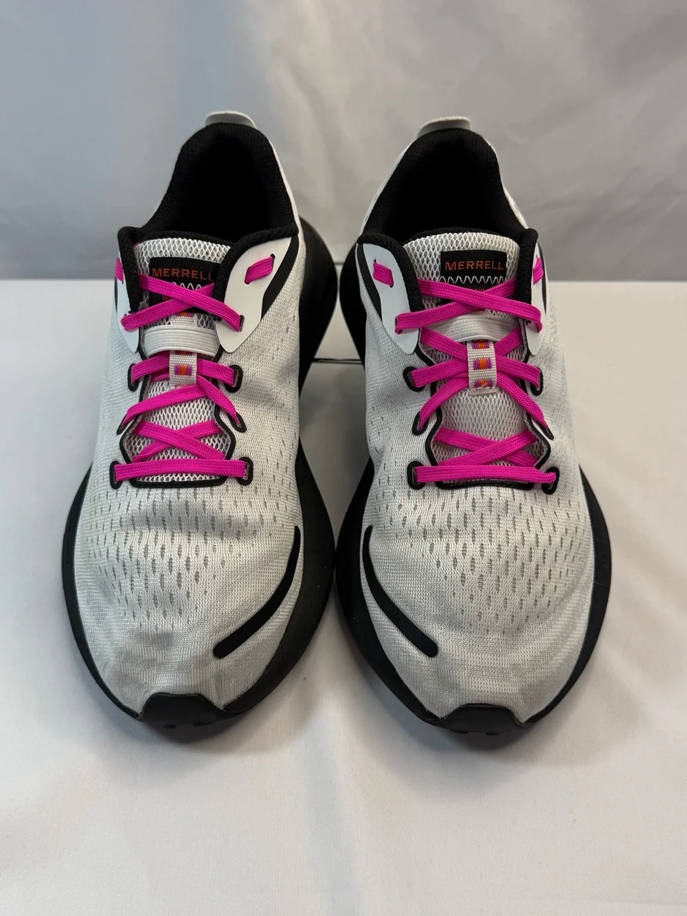 Merrell Women's White Athletic Shoes with Pink and Orange Accents